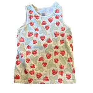 WINTER WATER FACTORY Size 6 Tank Top Shirt Strawberry MADE IN USA Organic Cotton
